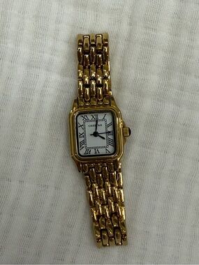 dainty cheetah gold watch